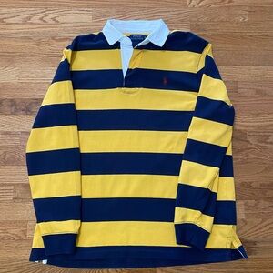 Polo by Ralph Lauren Ruby Navy Yellow Long Sleeve collared Shirt size XL